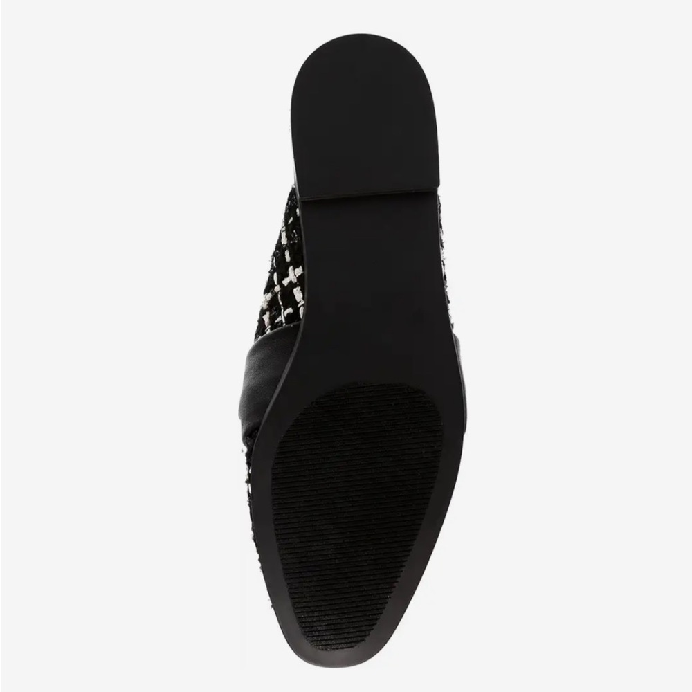 Steve Madden Women's Black and White Tweed “Chart” Slip-On Mule Shoes - Picture 3 of 7